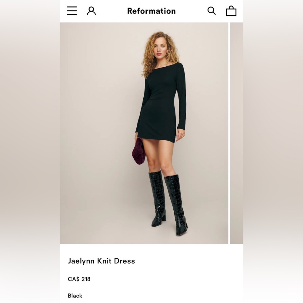 Reformation Jaelynn Knit Dress in Black